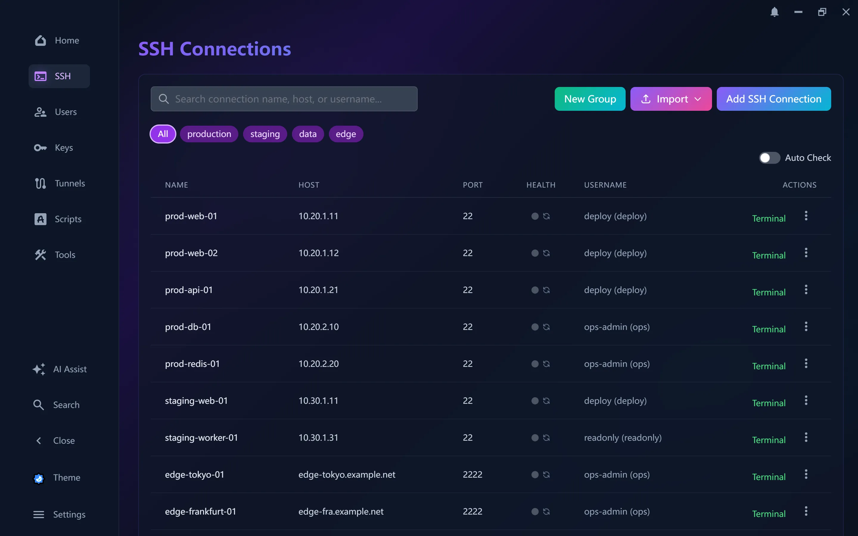 STS running in light and dark mode