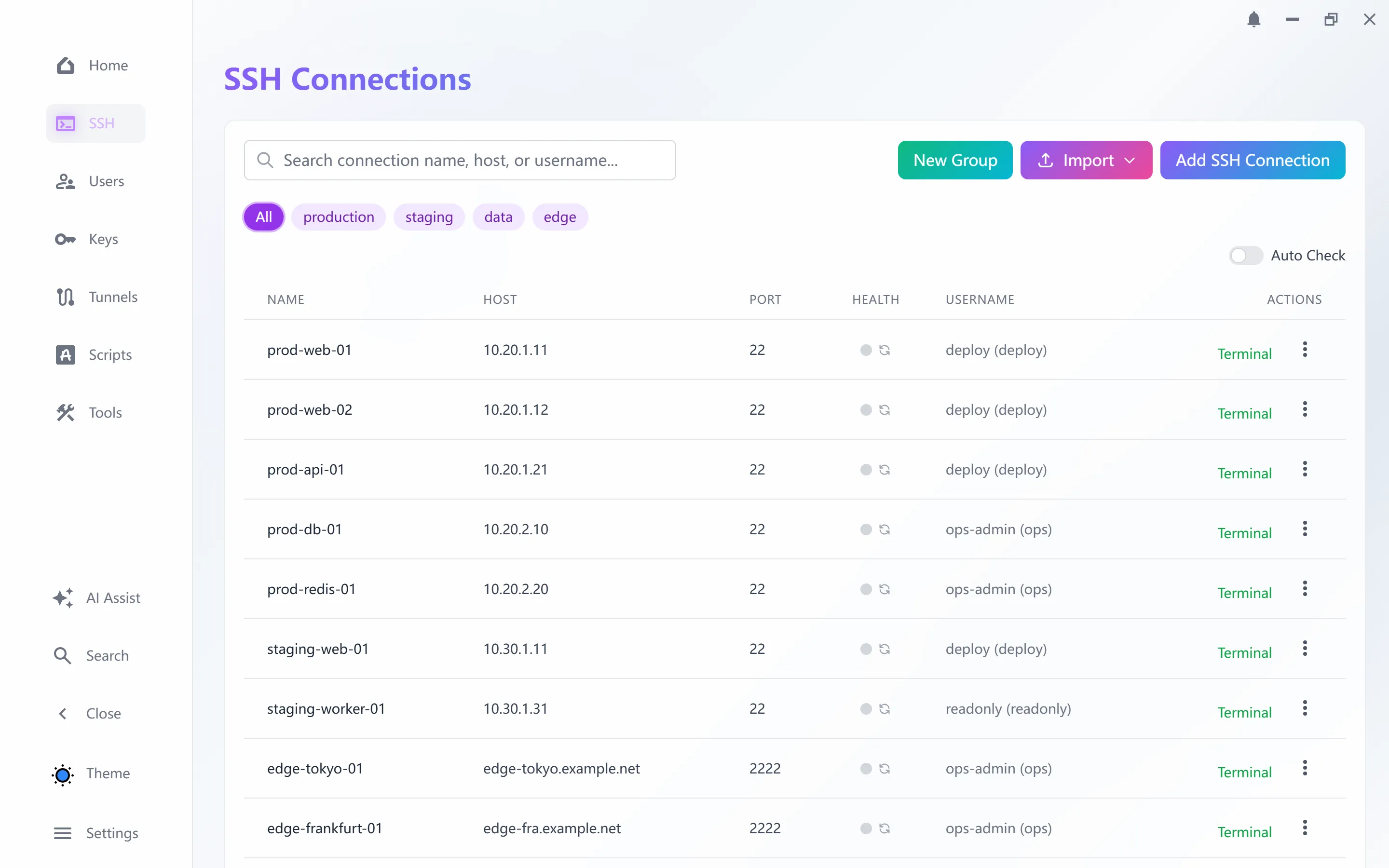 STS running in light and dark mode